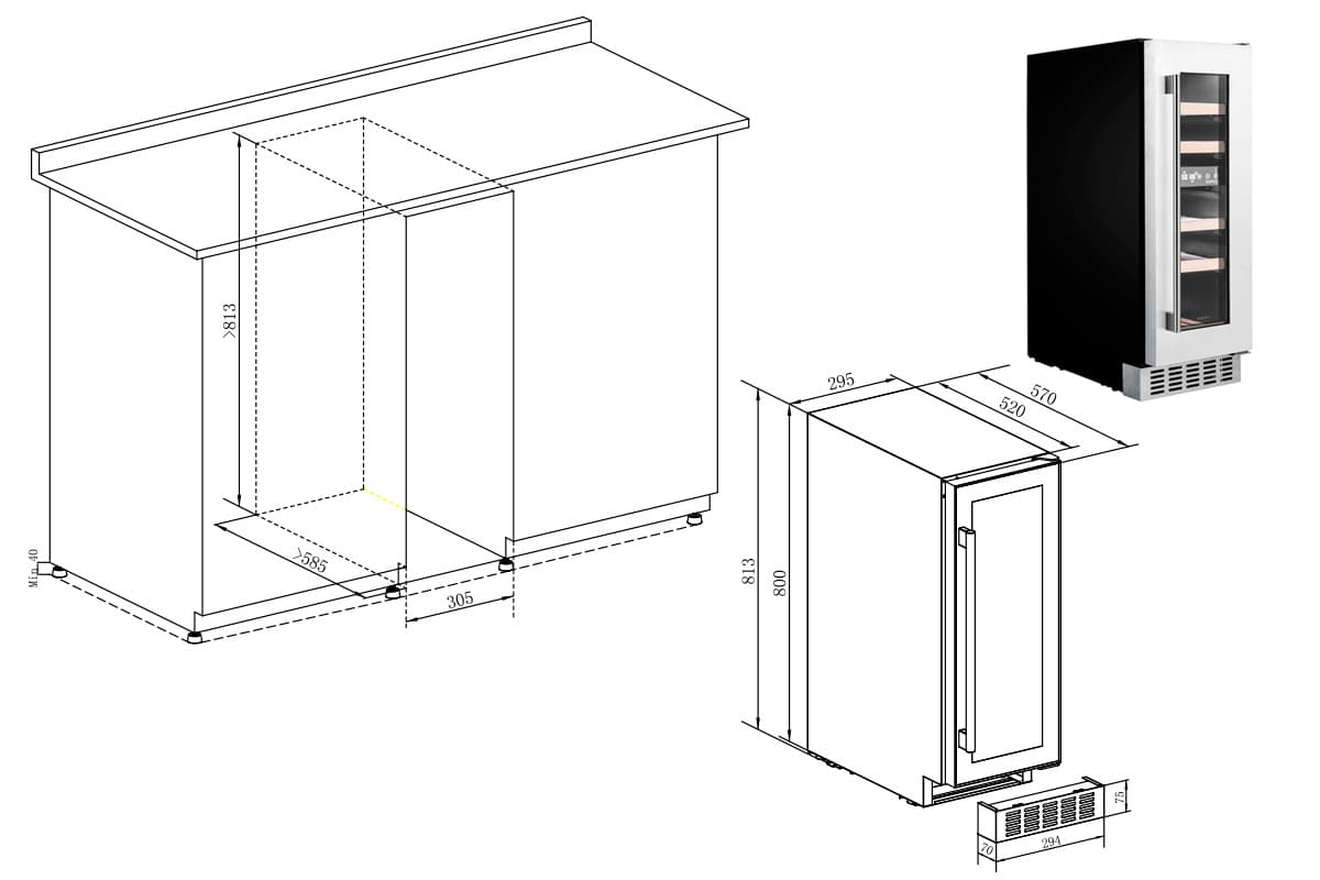 Шкаф винный Temptech OX30DX
