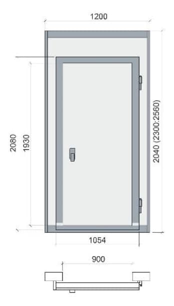Дверной блок Polair 1200x2040 мм (световой проём 900x1930 мм)