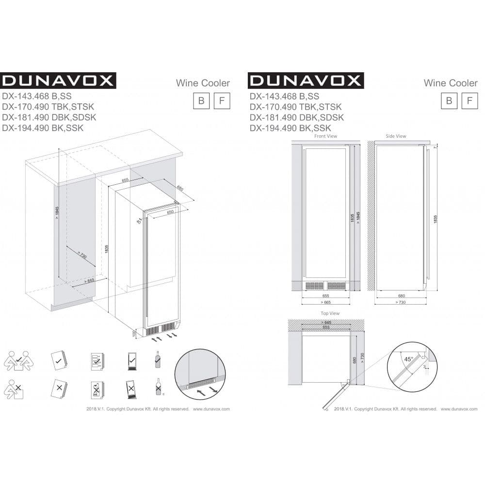 Шкаф винный Dunavox DX-143.468B