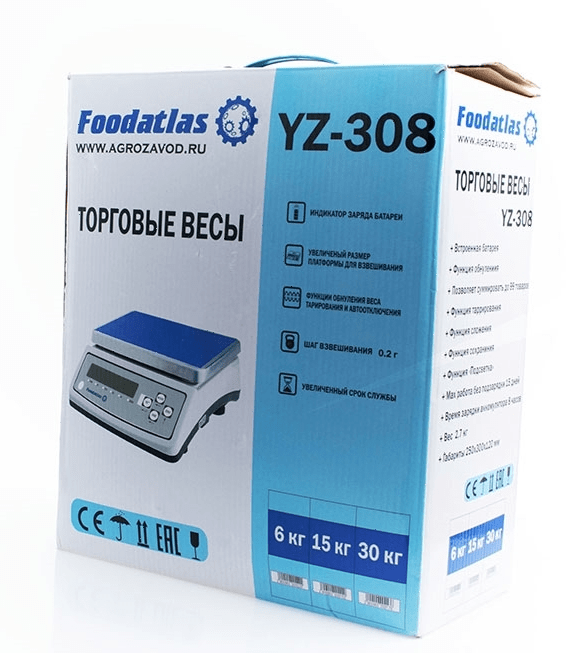 Весы торговые Foodatlas YZ-308 6кг/0,2гр