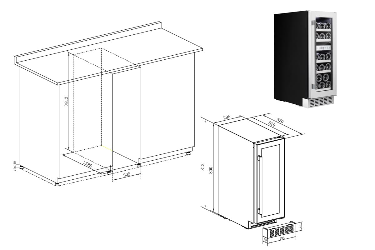 Шкаф винный Temptech STX30DS