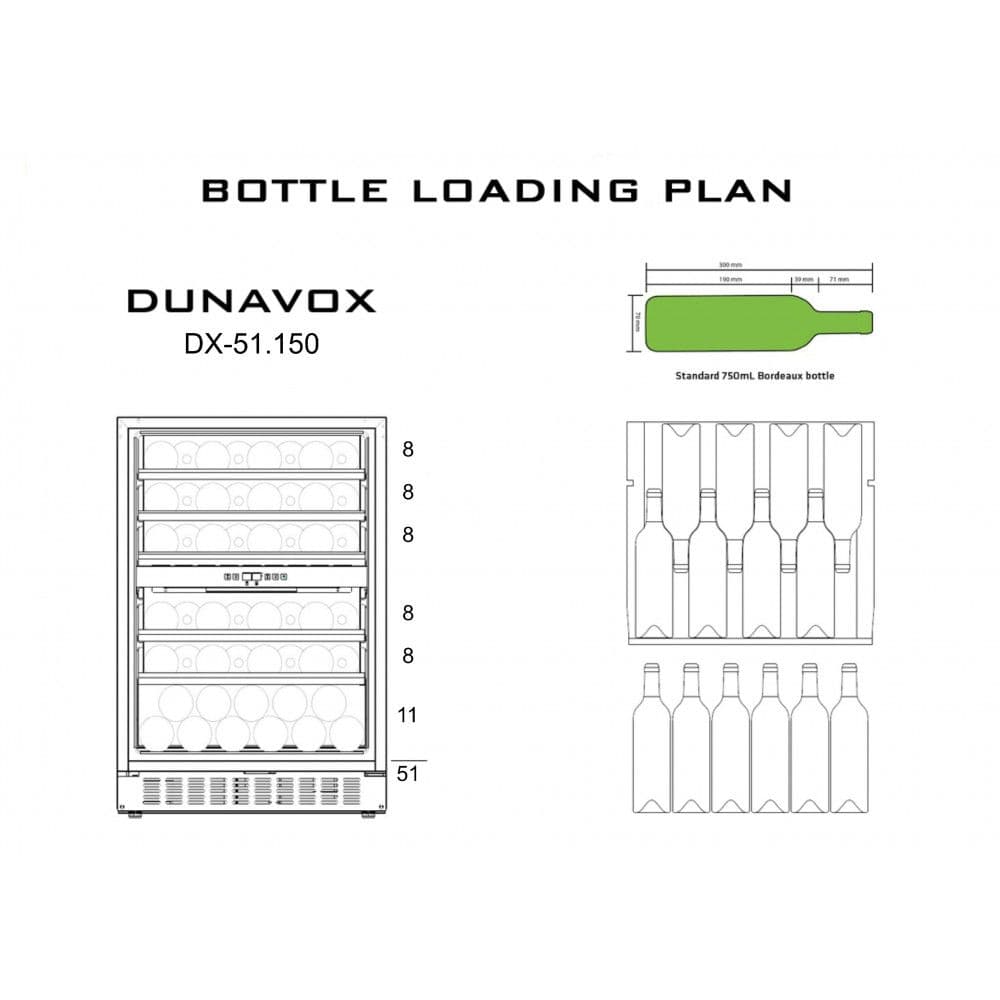 Шкаф винный Dunavox DX-51.150DBK/DP