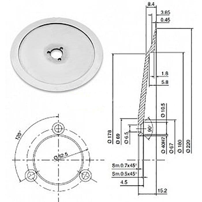 Нож для Celme Family 220, GE 220 17154, d 220 ST