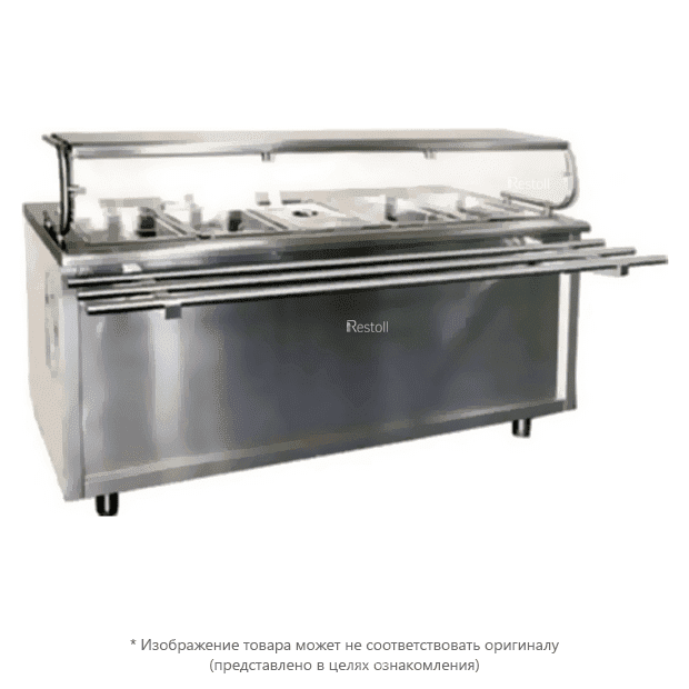 Прилавок-мармит для вторых блюд Kovinastroj (Kogast) SBM-110 R с полкой и направляющими