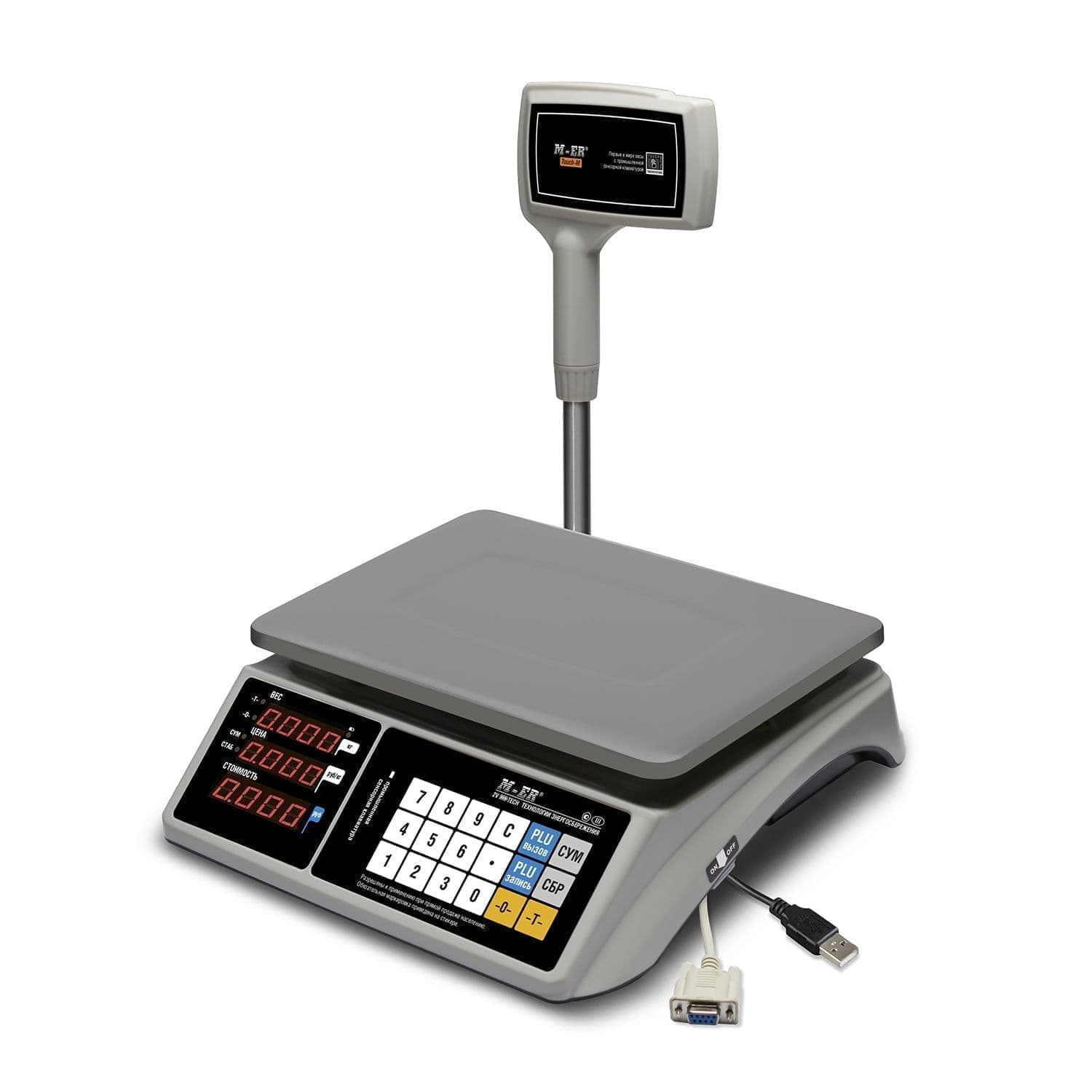 Весы торговые настольные M-ER 328 ACPX-32.5 "TOUCH-M" LED RS232 и USB