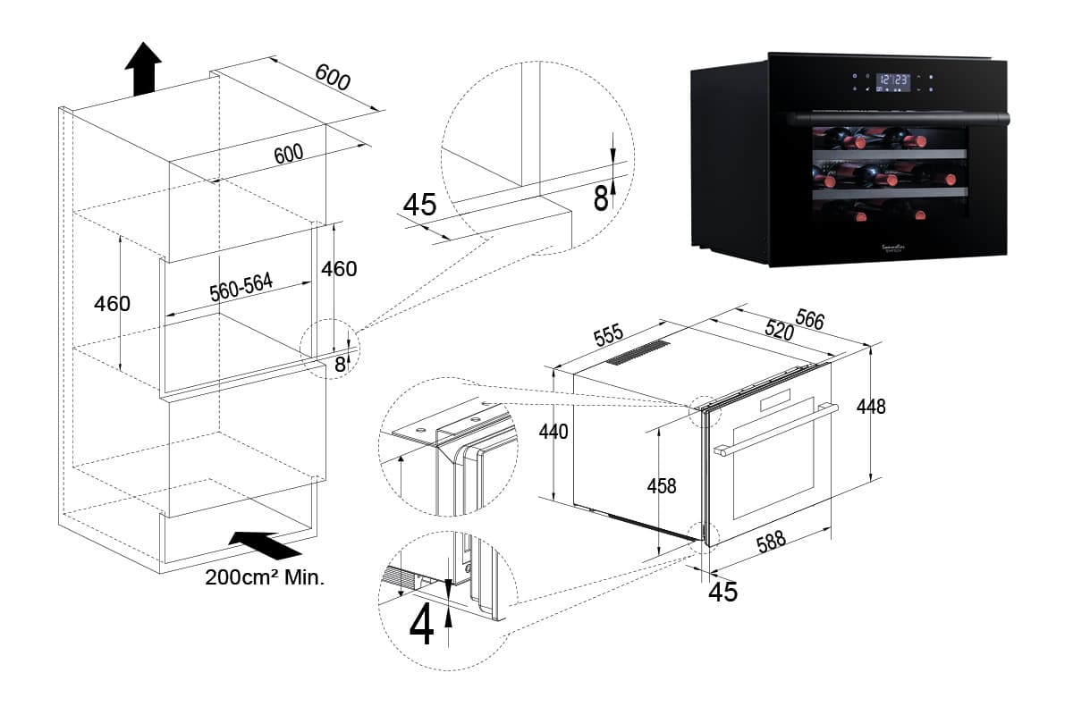 Шкаф винный Temptech SOMZ45SB