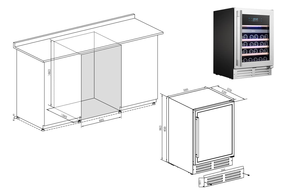Шкаф винный Temptech EX60DX