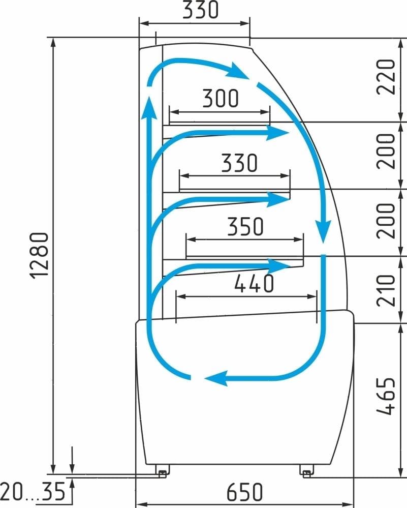 Витрина для шоколада Carboma K70 VH 1,3-1 (ВХСв-1,3д) 0102-0109