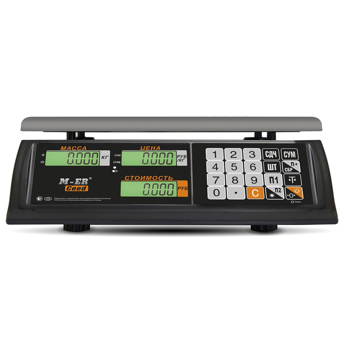 Весы торговые настольные M-ER 327 AC-32.5 "Ceed" LCD Черные