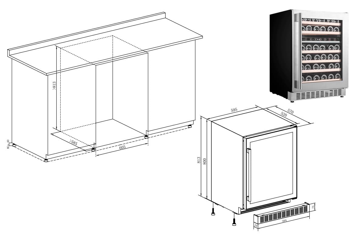 Шкаф винный Temptech OX60DX