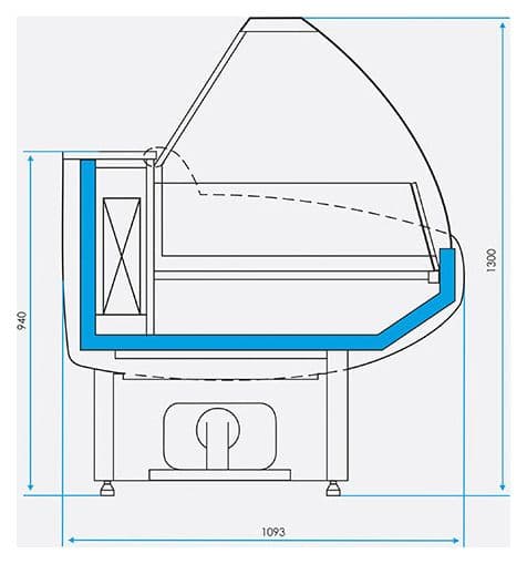 Витрина морозильная EQTA Gamma-2 M 1200 (ВПН 0,42-0,85) (RAL 1013)