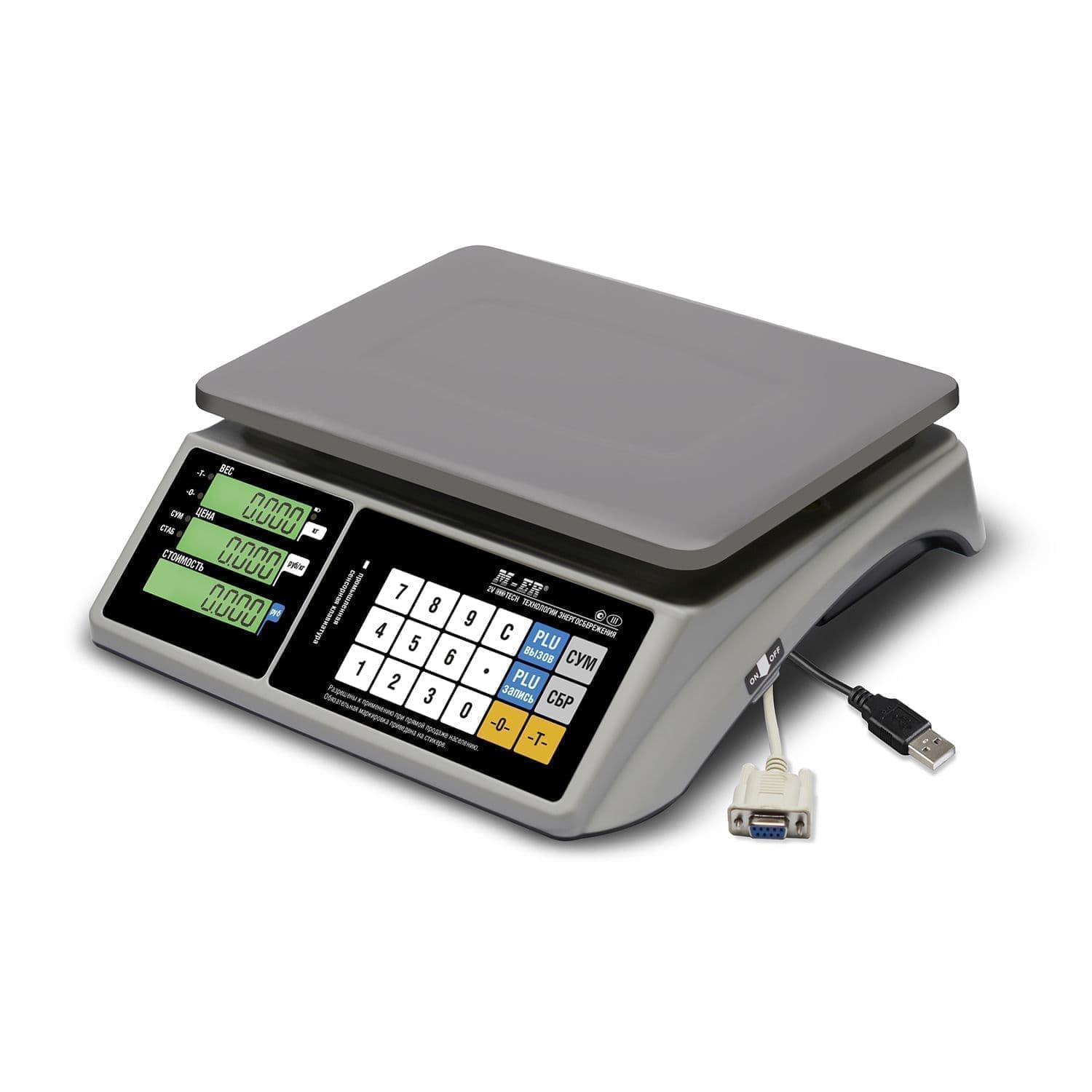 Весы торговые настольные M-ER 328 AC-32.5 "TOUCH-M" LCD RS232 и USB