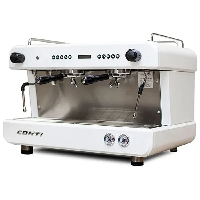 Кофемашина рожковая CONTI CC100 2Gr высокие группы, с дисплеем, белая