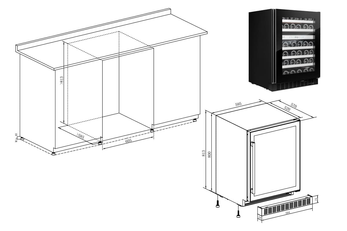 Шкаф винный Temptech STX60DRB