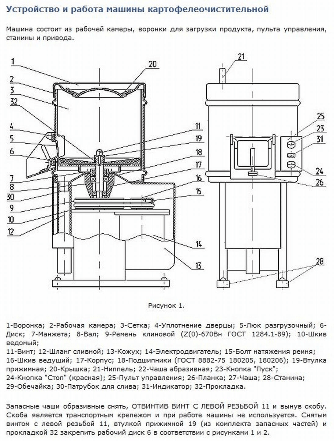 Картофелечистка Белторгмаш МОК-150М