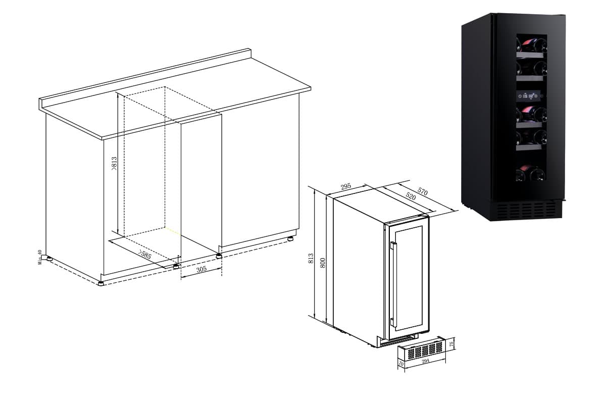 Шкаф винный Temptech SOMX30DRB