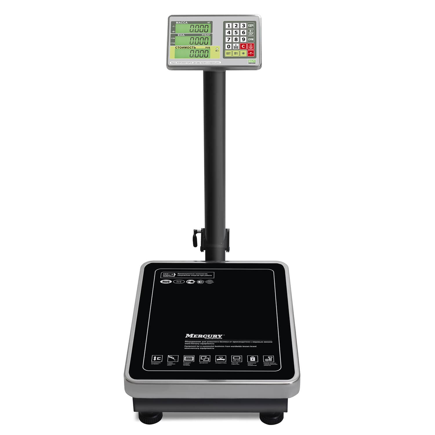 Весы торговые напольные M-ER 335 ACLP-150.20 "TURTLE" расчет стоимости LCD