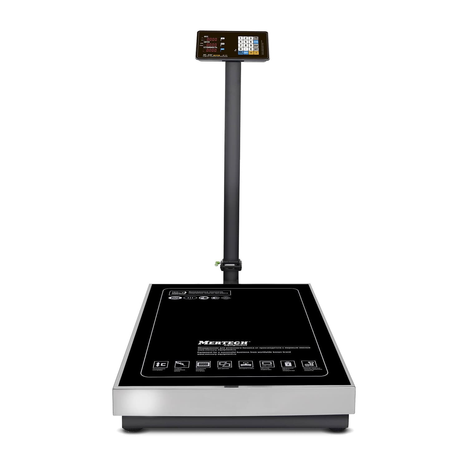 Весы торговые напольные M-ER 333 ACLP-600.200 "TRADER" расчет стоимости LED