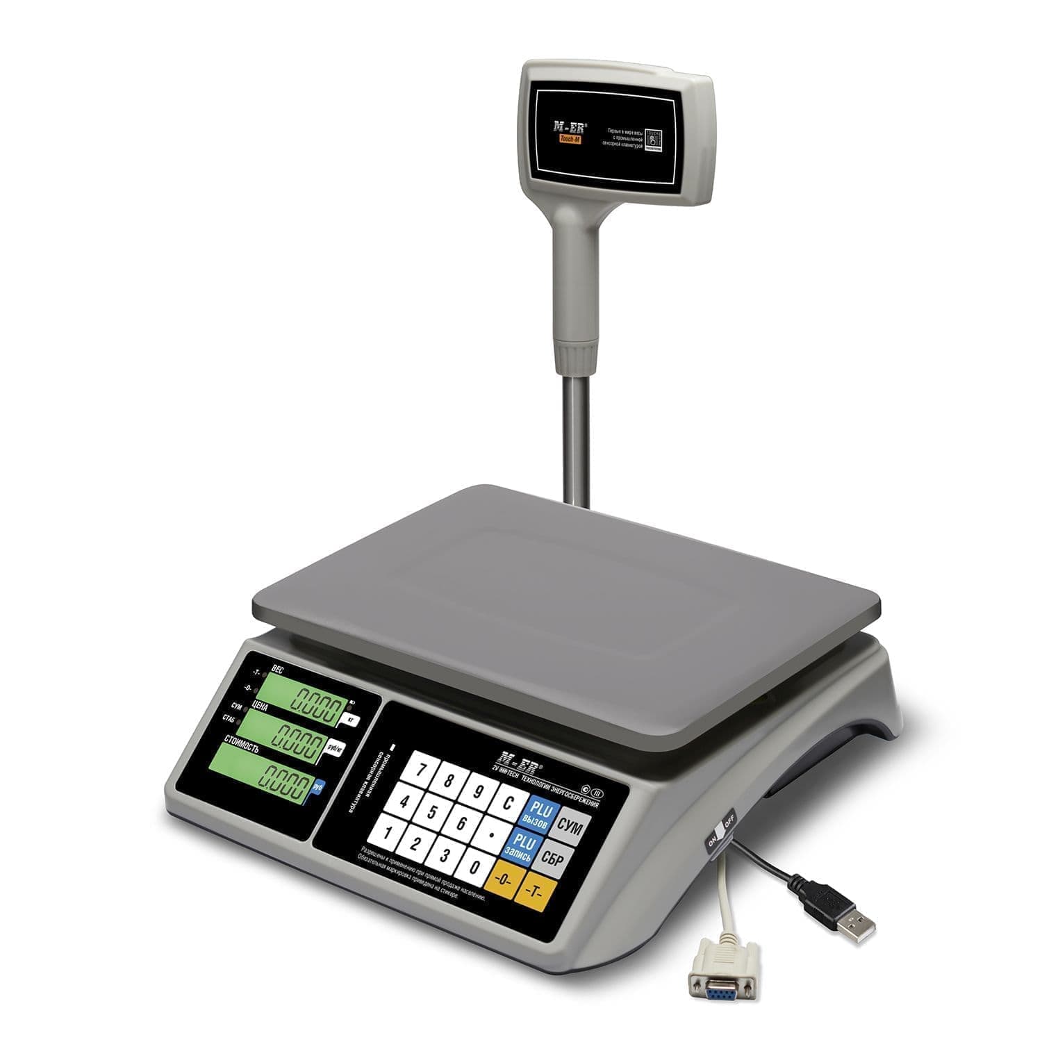 Весы торговые настольные M-ER 328 ACPX-6.1 "TOUCH-M" LCD RS232 и USB