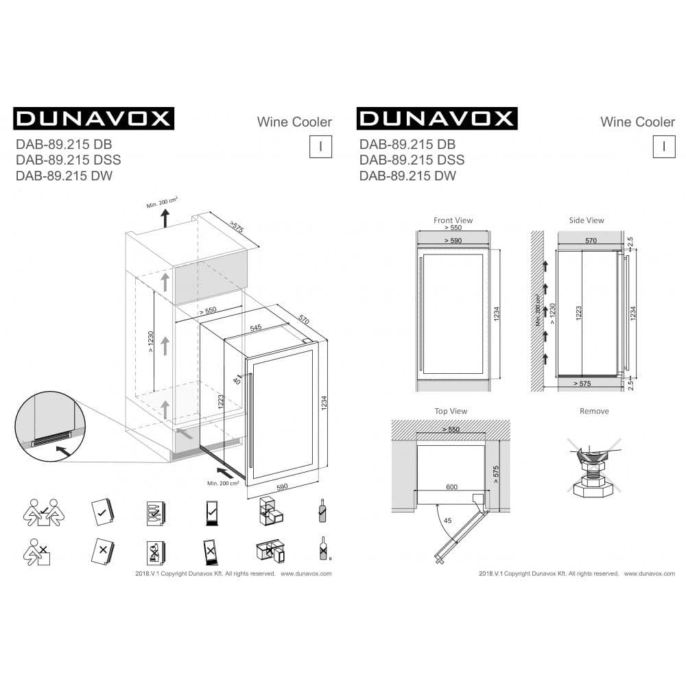 Шкаф винный Dunavox DAB-89.215DW