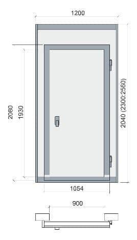 Дверной блок Polair 1200x2300 мм (световой проём 900x1930 мм)