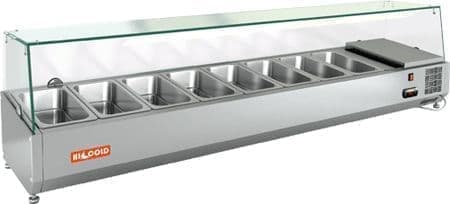 Витрина холодильная для ингредиентов Hicold VRX 1800 (8xGN1/3) стекло