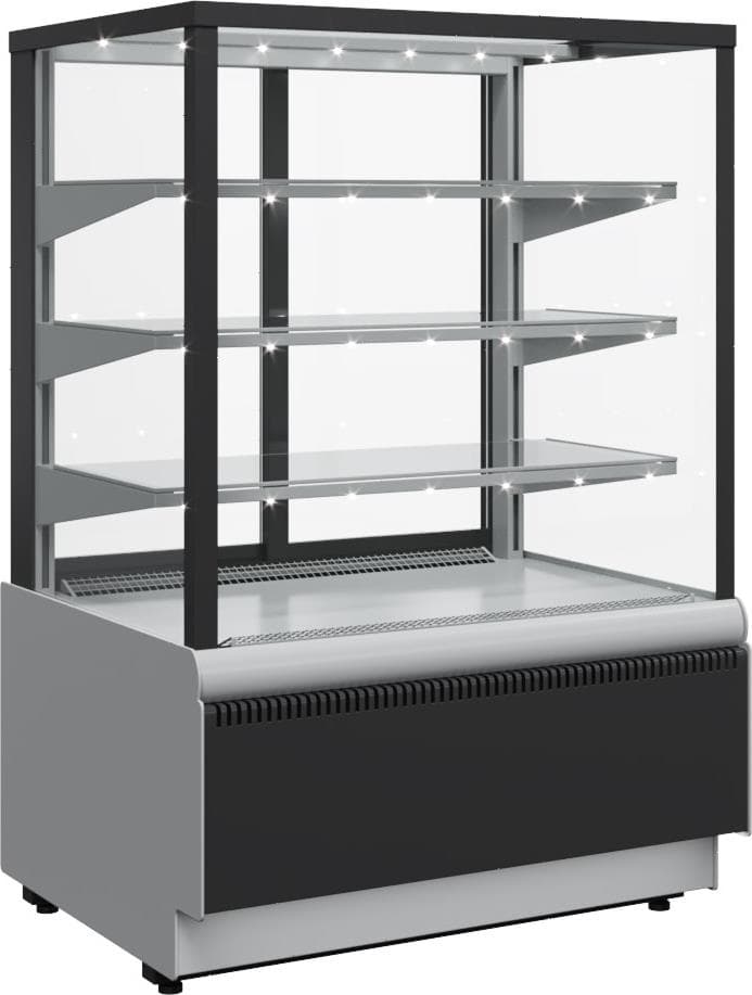 Витрина кондитерская Carboma KC70 VV 0,9-1 (ВХСв-0,9д Cube Люкс Техно) 9006-9005