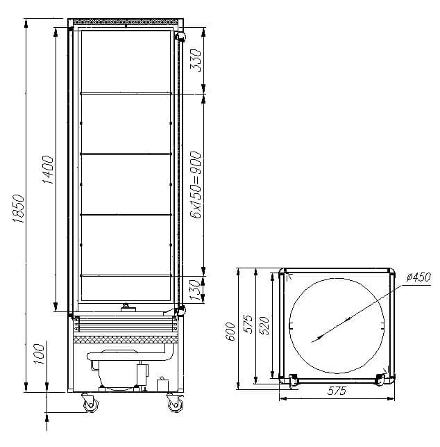 Витрина кондитерская Carboma R400Cвр (D4 VM 400-2) 0102-0109