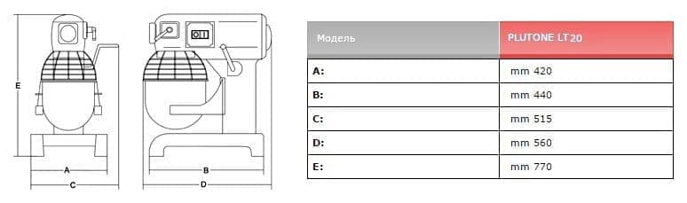 Миксер планетарный Sirman MINNEAPOLIS PLUTONE 20