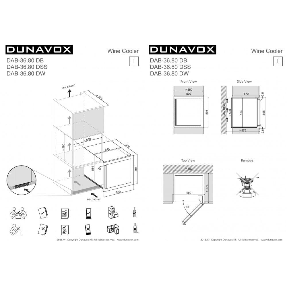 Шкаф винный Dunavox DAB-36.80DW