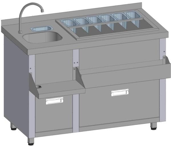 Барная станция Restoinox БСЗ1-12/7-02 с ящиками