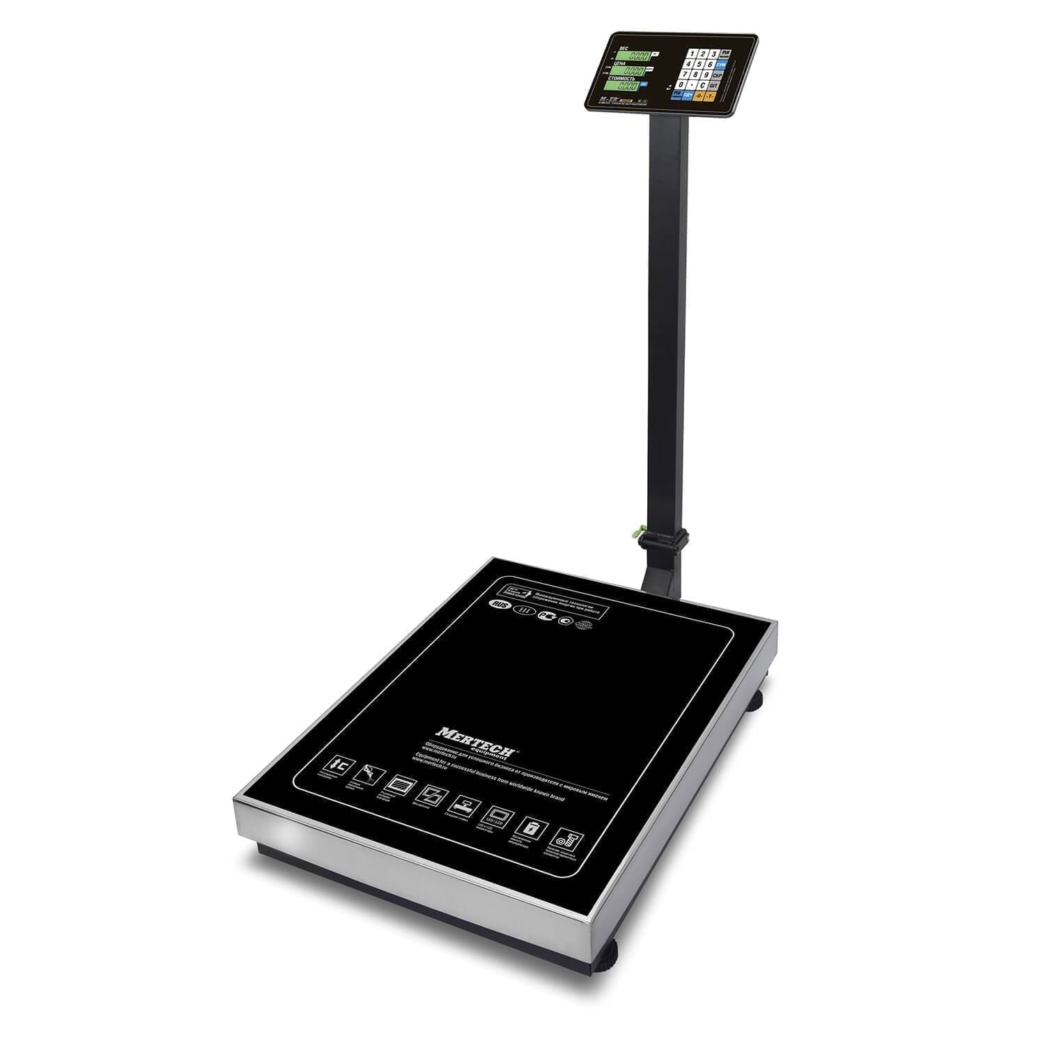 Весы торговые напольные M-ER 333 ACLP-600.200 "TRADER" расчет стоимости LCD