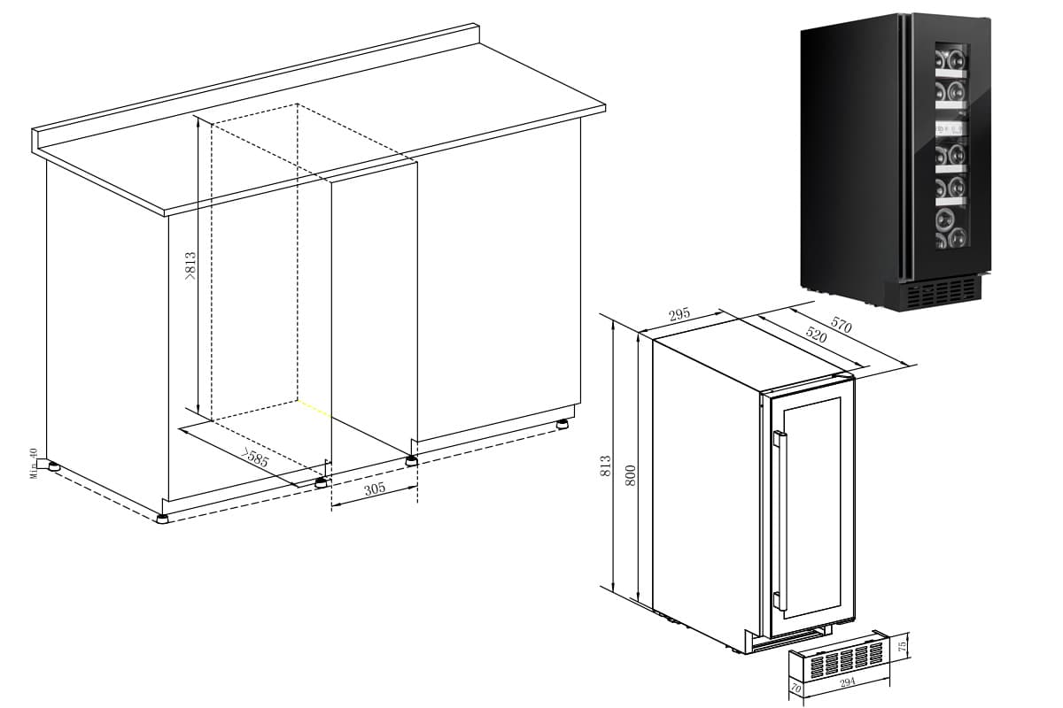 Шкаф винный Temptech STX30DRB
